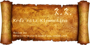 Kránitz Klementina névjegykártya